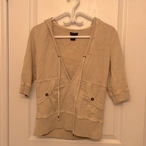 Beige BCBG Hoodie Sweatshirt Size S